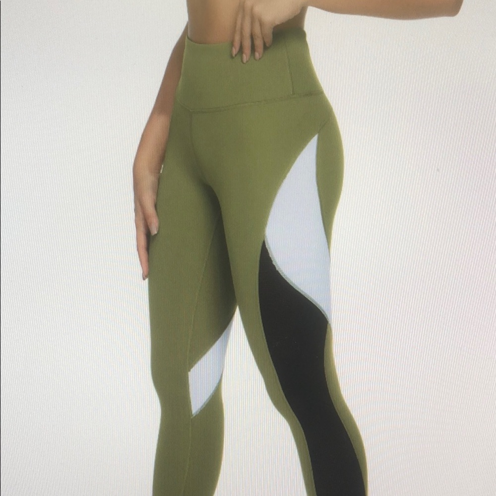 Olive Green and Black Women's Leggings